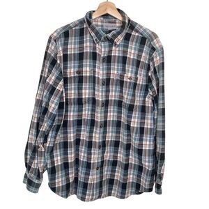 Carhartt Relaxed Fit Plaid Chamois Flannel Shirt Large Long Sleeve Button Down
